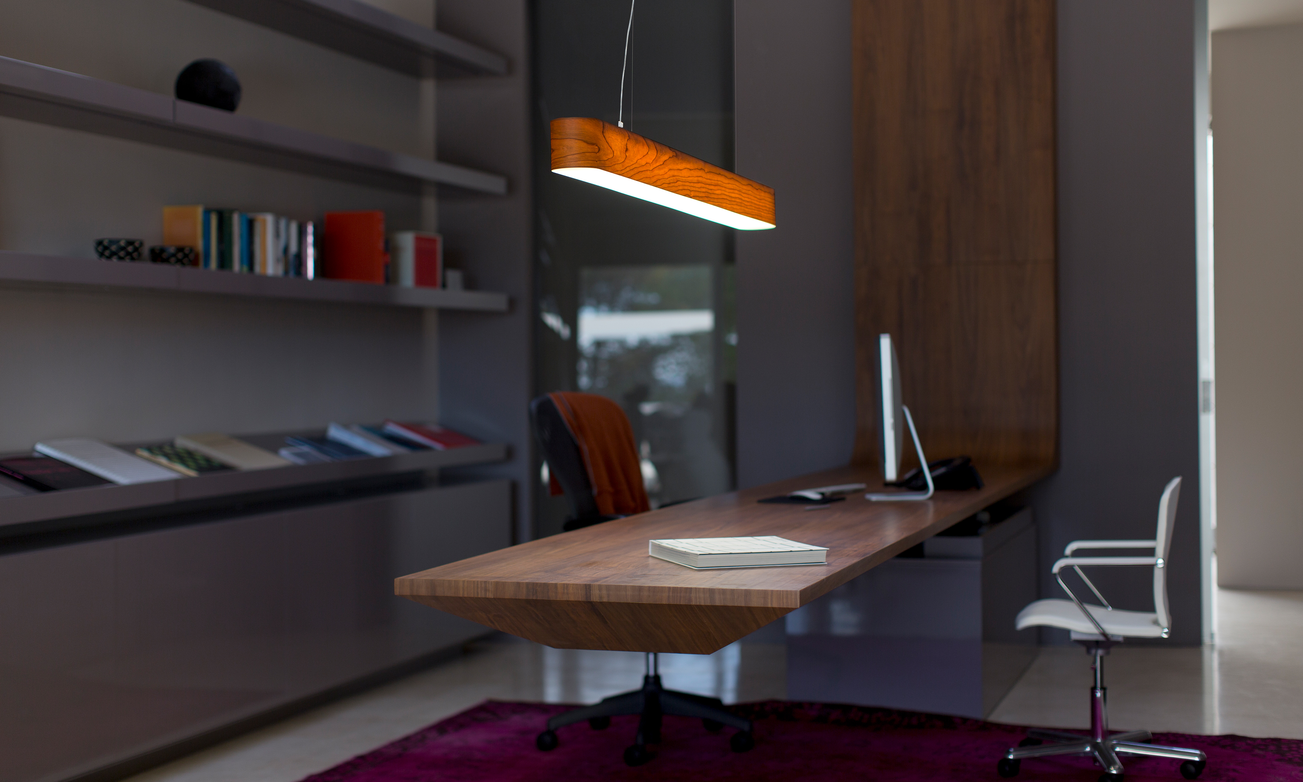 LZF Lamps | I-Club, Slim Suspension Lamp. Effortless study, by A-cero Architects | Wood touched by Light | Handmade Wood Lighting since 1994