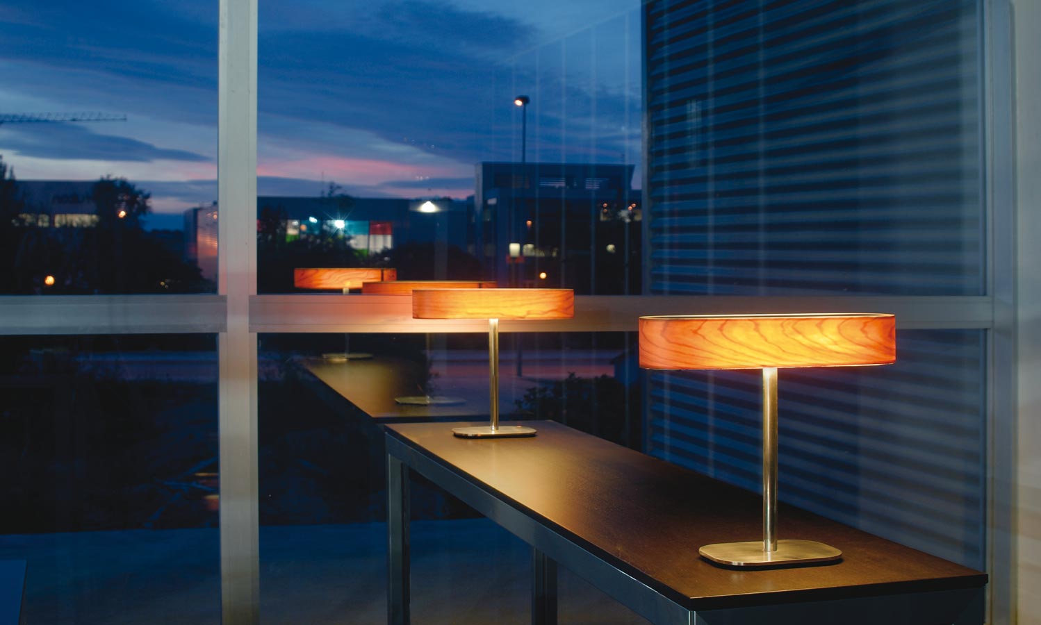 LZF Lamps | I-Club, Table Lamp. Gráficas Vernetta Office | Wood touched by Light | Handmade Wood Lighting since 1994
