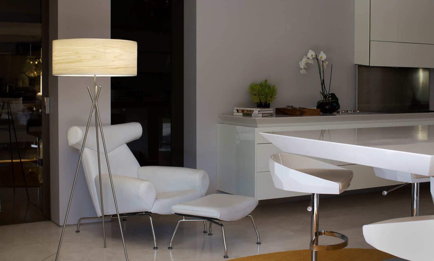 LZF Lamps | Cosmos, Floor Lamp. Marbella, by A-cero Architects | Wood touched by Light | Handmade Wood Lighting since 1994