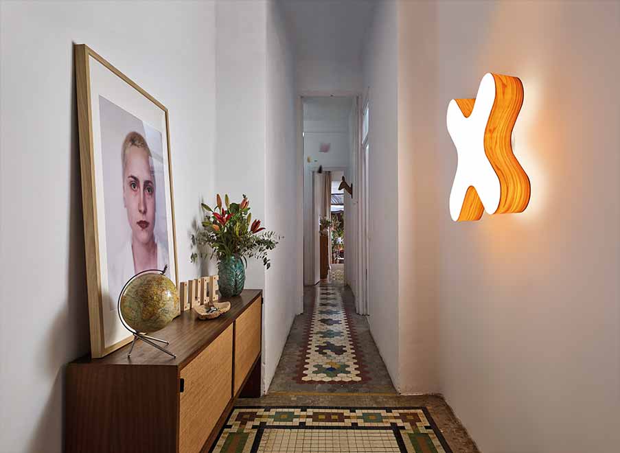 LZF Lamps | X-Club, Wall Lamp. Spiral staircase corner | Wood touched by Light | Handmade Wood Lighting since 1994