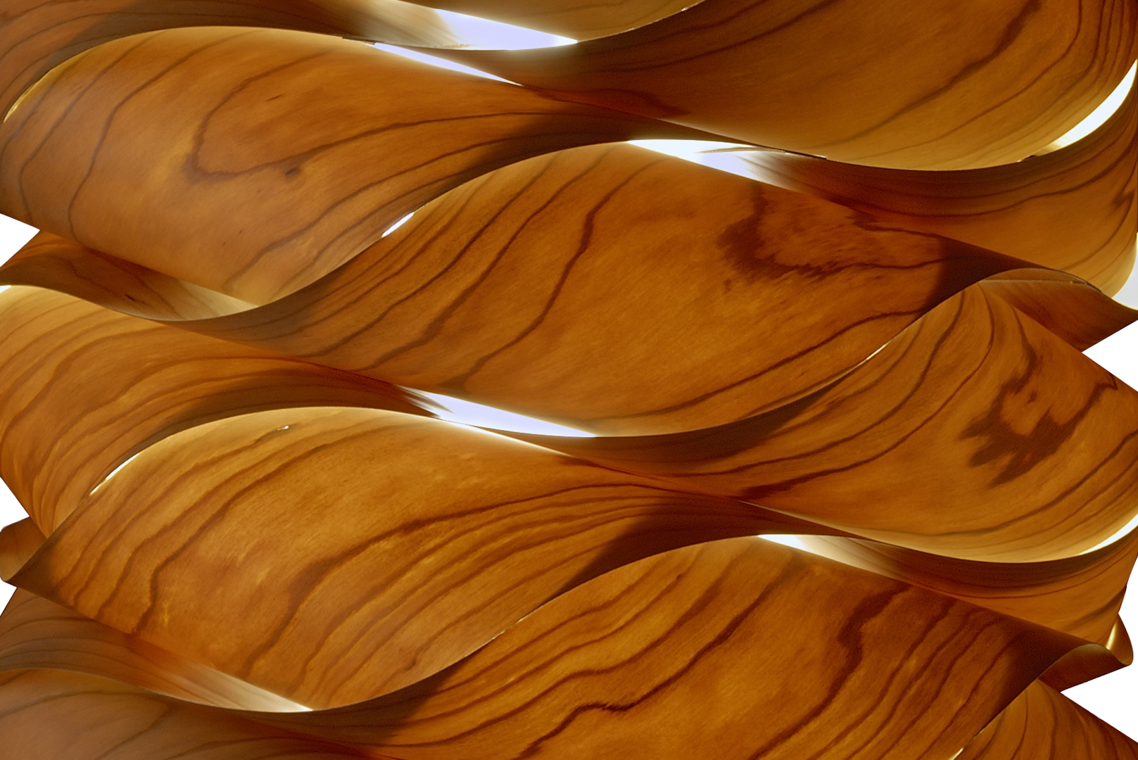 Natural cherry wood veneer illuminated through LZF’s Timberlite® process