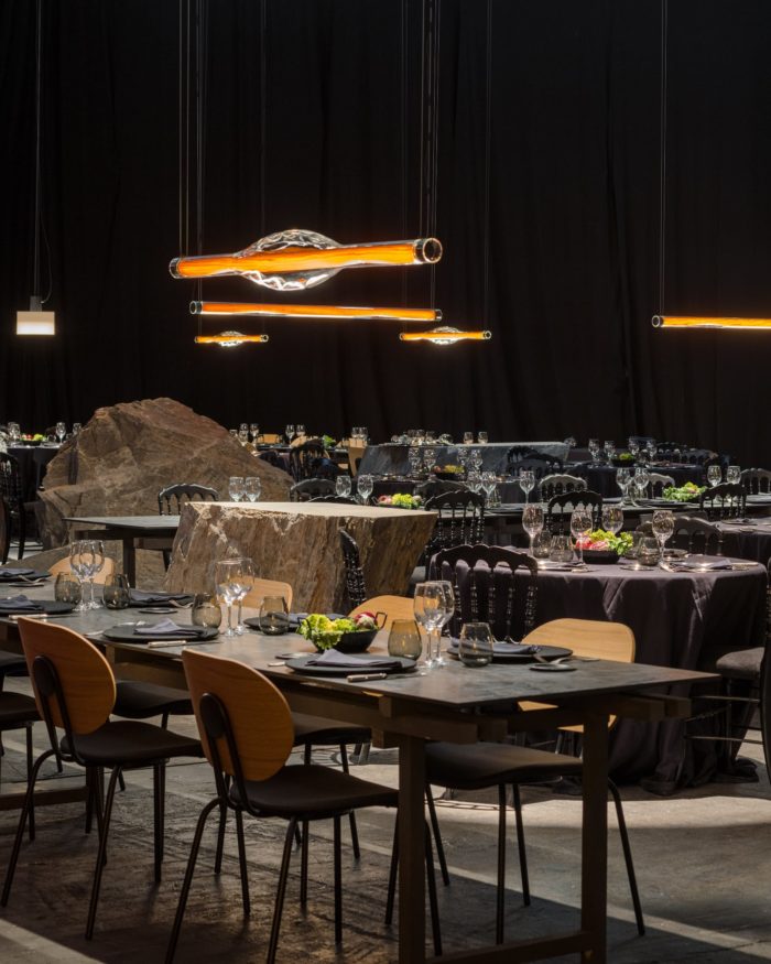 LZF illuminates a rocky landscape at ARCO Madrid 2022 VIP lounge